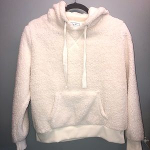 NWT White sherpa hoodie